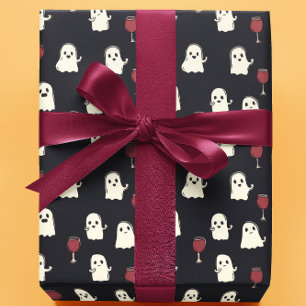 Papier Cadeau Halloween Cute Ghosts et Vins