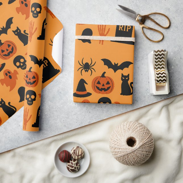 Papier cadeau Halloween éffrayant - classique (Artisanat)