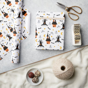 Papier Cadeau Halloween éffrayant Haunted House