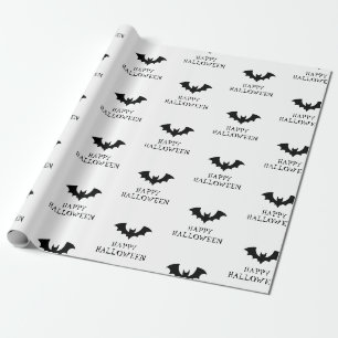 Papier Cadeau Halloween Éffrayant Noir et blanc chauves-souris M