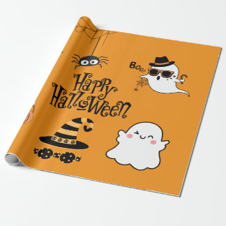 Papier Cadeau Halloween Éffrayante et mignonne