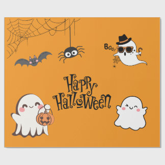 Papier Cadeau Halloween Éffrayante et mignonne