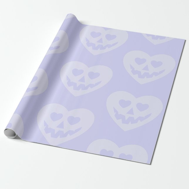 Papier Cadeau halloween goth valentine coeur déplaisant pourpre (Déroulé)