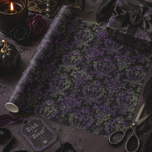 Papier Cadeau Halloween gothique victorien violet