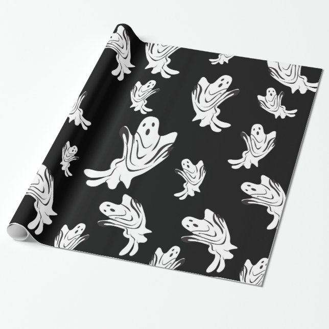 Papier Cadeau Halloween - juste fantomatique (Déroulé)