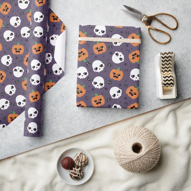 Papier Cadeau Halloween Kawaii Pattern (Artisanat)