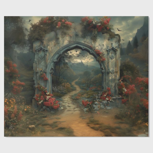 Papier Cadeau Halloween, le château de Vampirecore Dracula | Got (Plat)