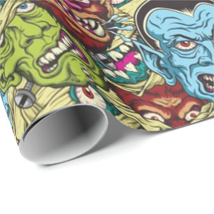 Papier Cadeau Halloween Monster Mash
