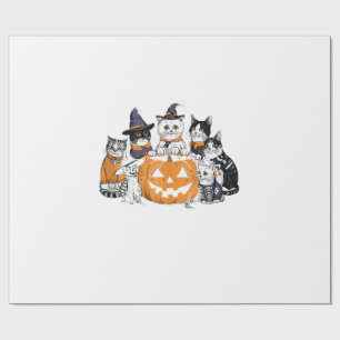 Papier Cadeau halloween pour Chat Chiot Mignon Fantôme Squelette