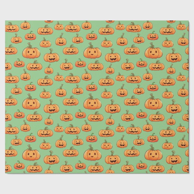 Papier Cadeau Halloween Pumpkin Seamless Pattern (Couture)