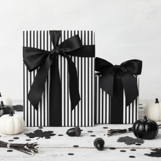 Papier Cadeau Halloween rayure noir et blanc