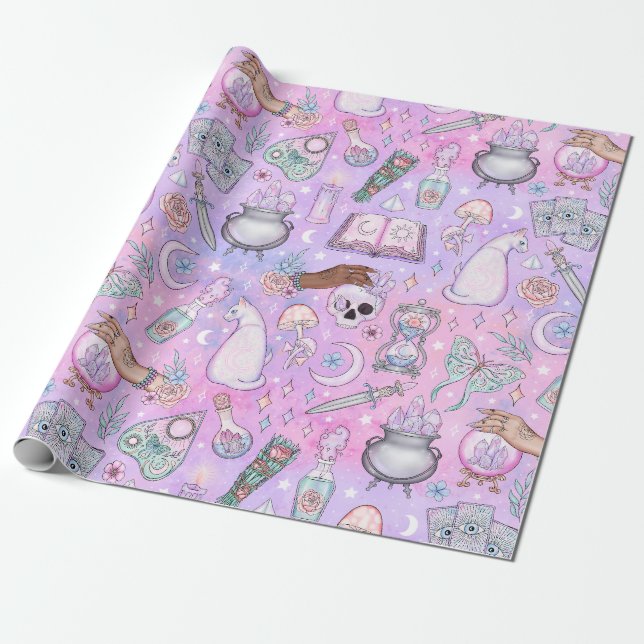 Papier Cadeau Halloween Rose Pâle (Déroulé)