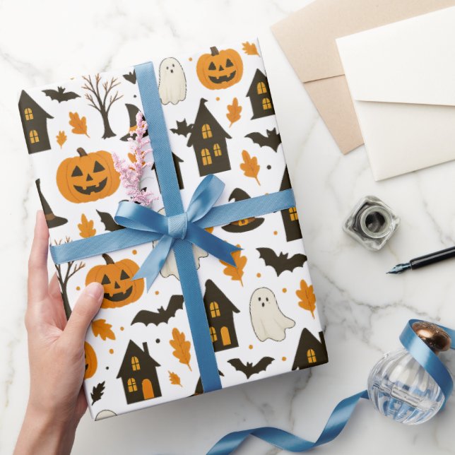 Papier Cadeau Halloween Scary Motif - Éffrayant & Festif (Cadeaux)