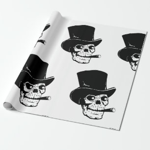 PAPIER CADEAU HALLOWEEN SKULL AVEC CASQUETTE