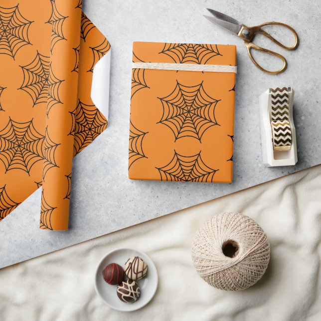 Papier Cadeau Halloween Spider Web Black Purple Goth Éffrayant (Artisanat)
