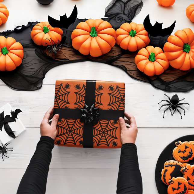 Papier Cadeau Halloween Spiderweb (Créateur téléchargé)