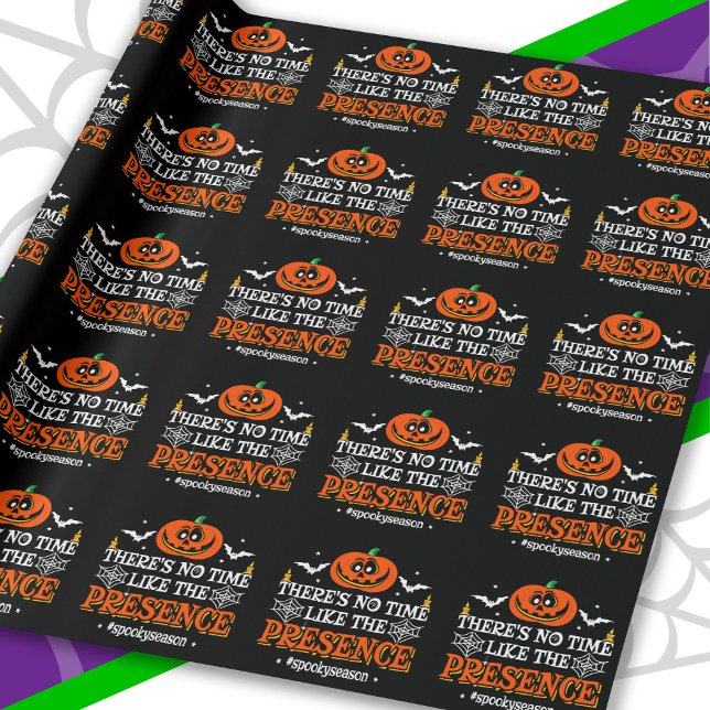 Papier Cadeau Halloween Spirit Citrouille Éffrayant Funny Hallow (Créateur téléchargé)