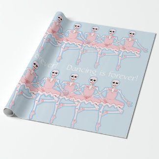 Papier Cadeau halloween squelette ballerines dans un emballage c