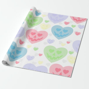 Papier Cadeau halloween valentine pastel goth Coeurs déplaisants