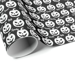 Papier Cadeau Halloween Visage effrayant Jack-O-Lanterne Personn