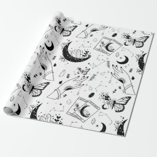 Papier Cadeau Halloween Witch Tarot Card Crystal Moon