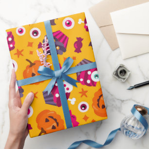 PAPIER CADEAU HALLOWEWEEN CITROUILLE ET OEIL