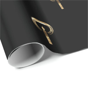 Papier Cadeau Halo autour de la flamme de bougie Motif noir et o