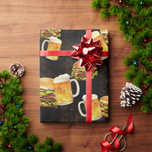Papier Cadeau Hamburger et bière