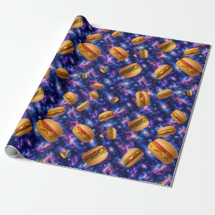 Papier Cadeau Hamburgers dans l'espace