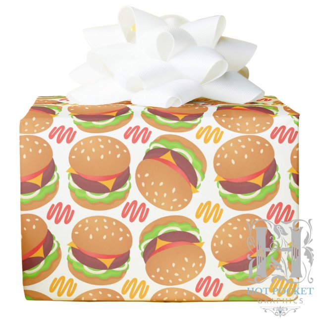 Papier Cadeau Hamburgers papier enveloppant (Créateur téléchargé)