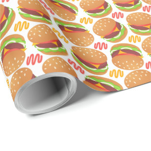 Papier Cadeau Hamburgers papier enveloppant