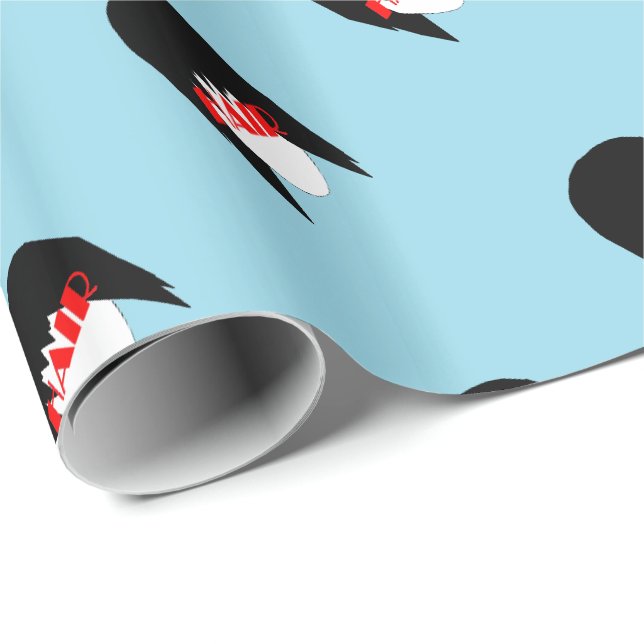 Papier Cadeau HAMbyWG - Graphique de cheveux en bleu clair (Coin rond)