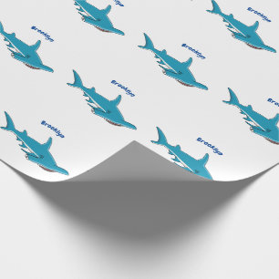 Papier Cadeau Hammerhead shark cartoon illustration