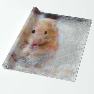 Papier Cadeau hamster animal artistique