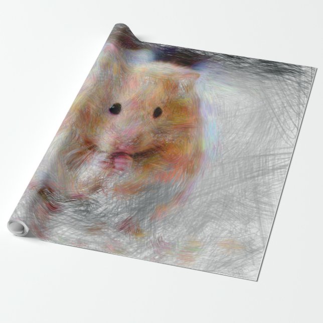 Papier Cadeau hamster animal artistique (Déroulé)