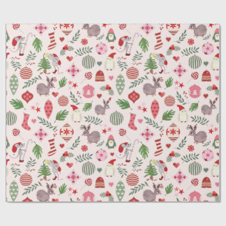 Papier Cadeau Hand-drawn Christmas Icons Wrapping Paper