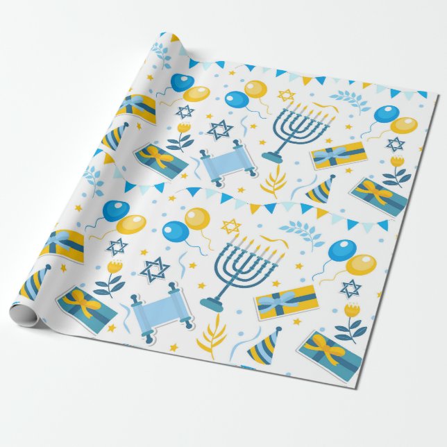 Papier Cadeau Hanouka (Déroulé)