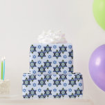 Papier Cadeau Hanoukka, Chanukah, Bar, Étoile Bat mitzvah de Dav<br><div class="desc">Hanoukka,  Chanukah,  look texturé,  Étoile de David sur arrière - plan bleu clair. Parfait pour Bat ou Bar Mitzvahs.</div>