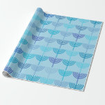 Papier Cadeau Hanoukka Chanukah Chanukkiah Menorah Motif Blue<br><div class="desc">Hanoukka Chanukah Chanukkiah Menorah Motif en bleu. Joli design juif géométrique minimaliste pour la fête juive des lumières.</div>