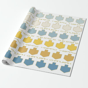 Papier Cadeau Hanoukka Personnalise Giftwrap "Dreidel Palette"