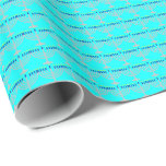Papier Cadeau Hanoukka Silver Menorah sur Aqua Blue<br><div class="desc">Papier enveloppant avec menorah argent avec bougies bleues et motif de flamme de bougie jaune sur un arrière - plan bleu aqua. Personnalisable . Parfait pour la fête juive d'Hanoukka (Chanukah).</div>