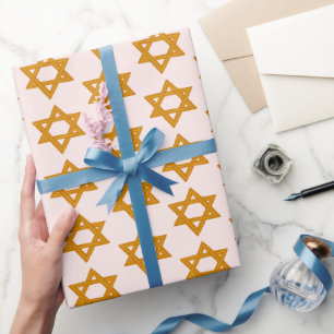 Papier Cadeau HANOUKKA STAR OF DAVID Jewish Holiday Bar Mitzvah