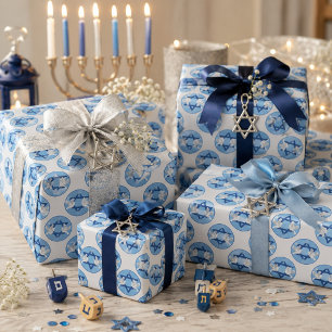 Papier Cadeau Hanoukka Très Attrayant