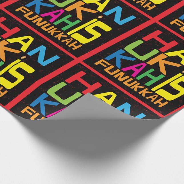 Papier Cadeau Hanoukka Wrapping Paper "Hanoukka is Funukkah" (Coin)