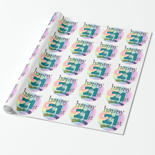 Papier Cadeau Happy 21st Birthday
