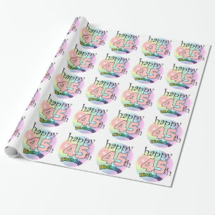 Papier Cadeau Happy 45th Birthday (rose)