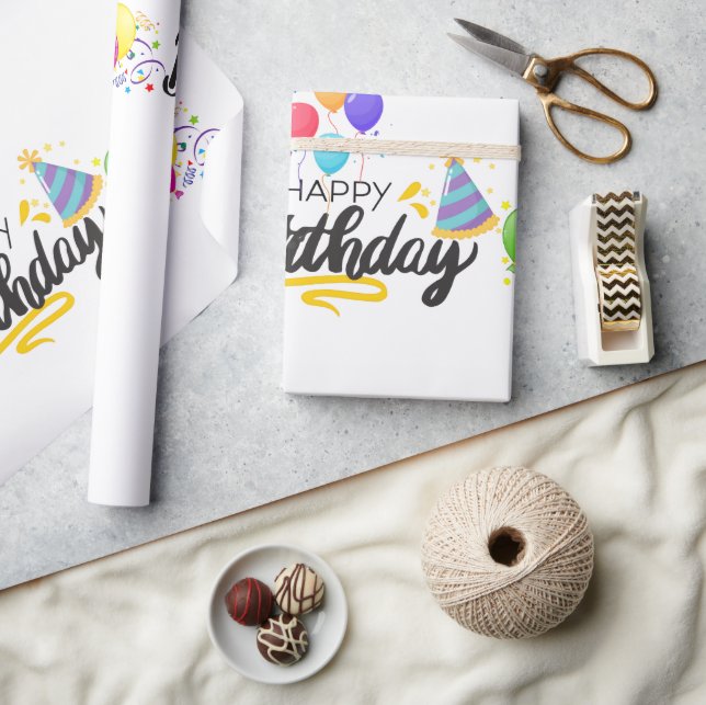 Papier Cadeau Happy Birthday Design Article-02 (Artisanat)