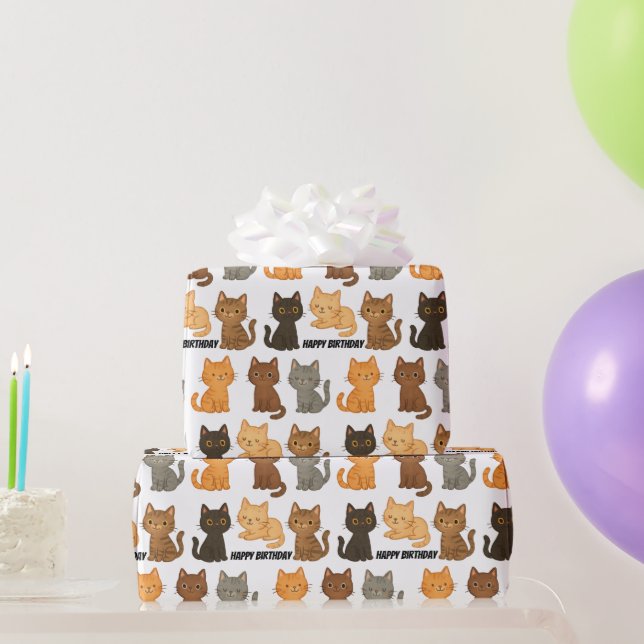 Papier Cadeau Happy Birthday Kitten Collection (Cadeaux de fête)