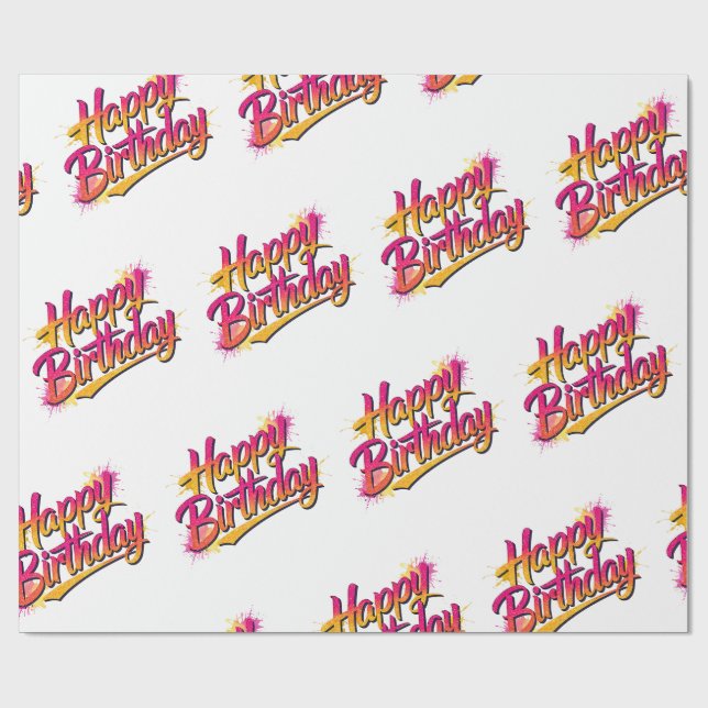 Papier Cadeau Happy Birthday Wrapping Paper (Plat)