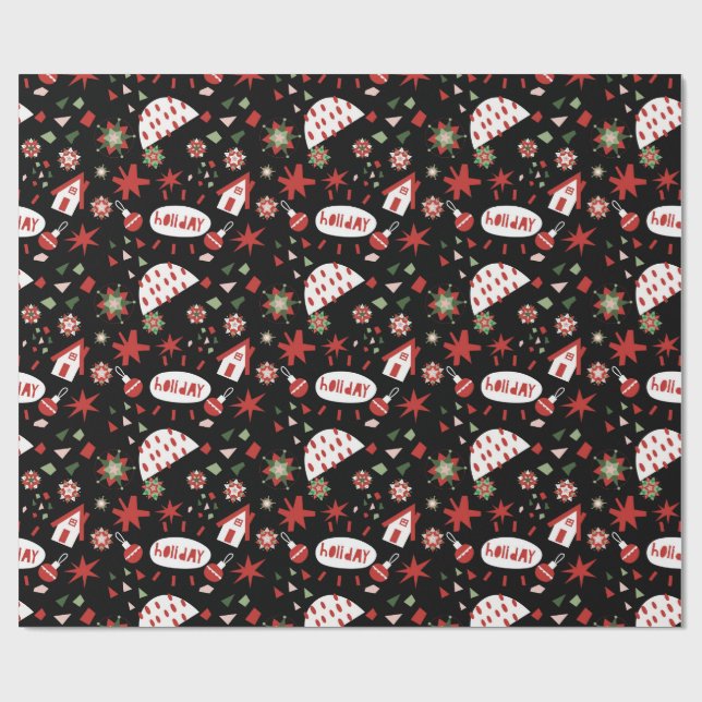 Papier Cadeau Happy Christmas X-mas Gift wrap (Plat)